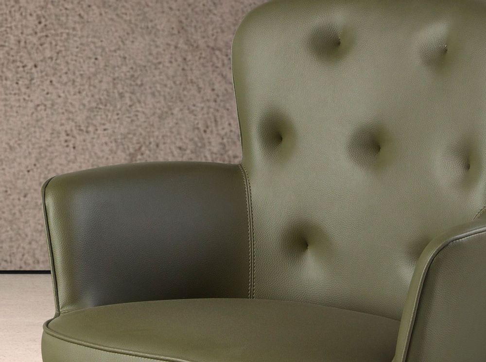 Chairs - Dark green leatherette swivel chair - ANGEL CERDÁ