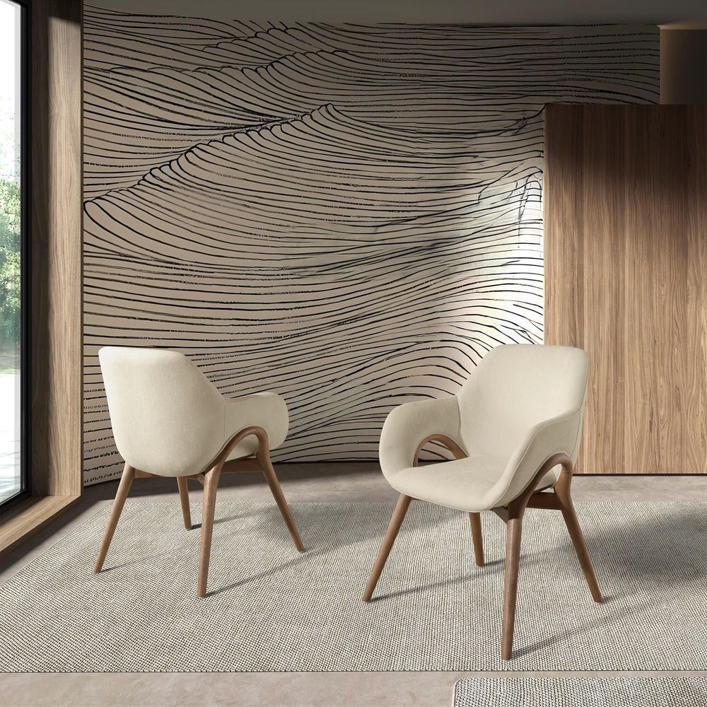 Chairs - Beige fabric chair - ANGEL CERDÁ