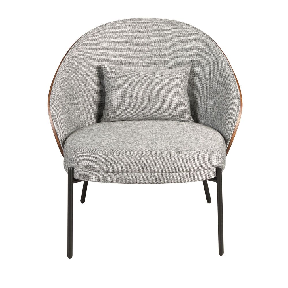 Fauteuils - Fauteuil en tissu gris et noyer - ANGEL CERDÁ