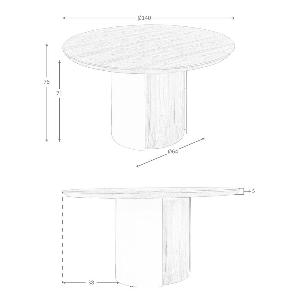 Dining Tables - Round dining table walnut and metallic sand steel - ANGEL CERDÁ