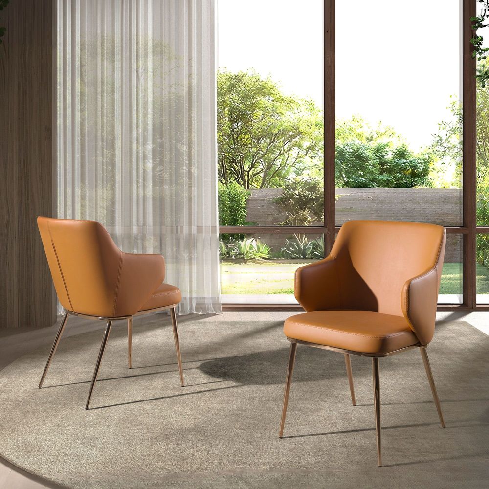 Chairs - Brown leatherette chair - ANGEL CERDÁ