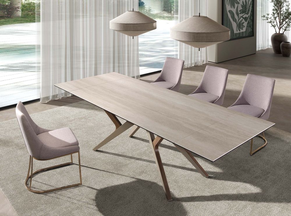 Chaises - Chaise en tissu gris - ANGEL CERDÁ