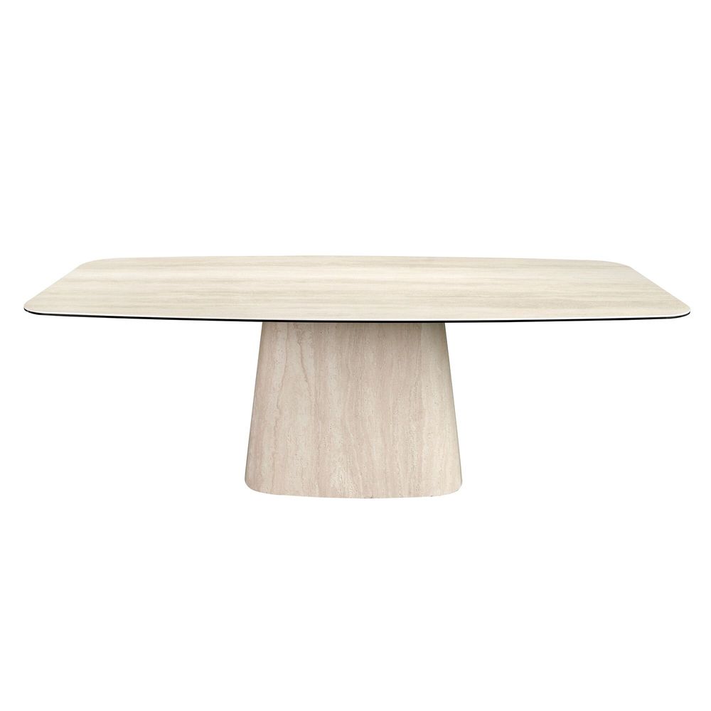 Dining Tables - Oval barrel dining table in porcelain marble - ANGEL CERDÁ