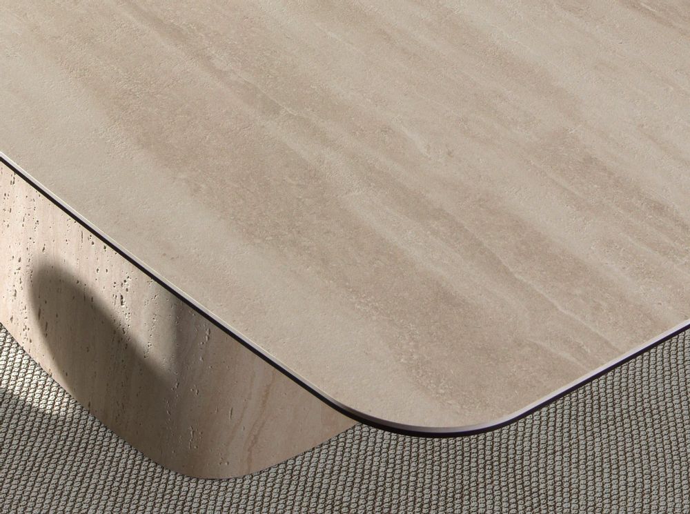 Dining Tables - Oval barrel dining table in porcelain marble - ANGEL CERDÁ