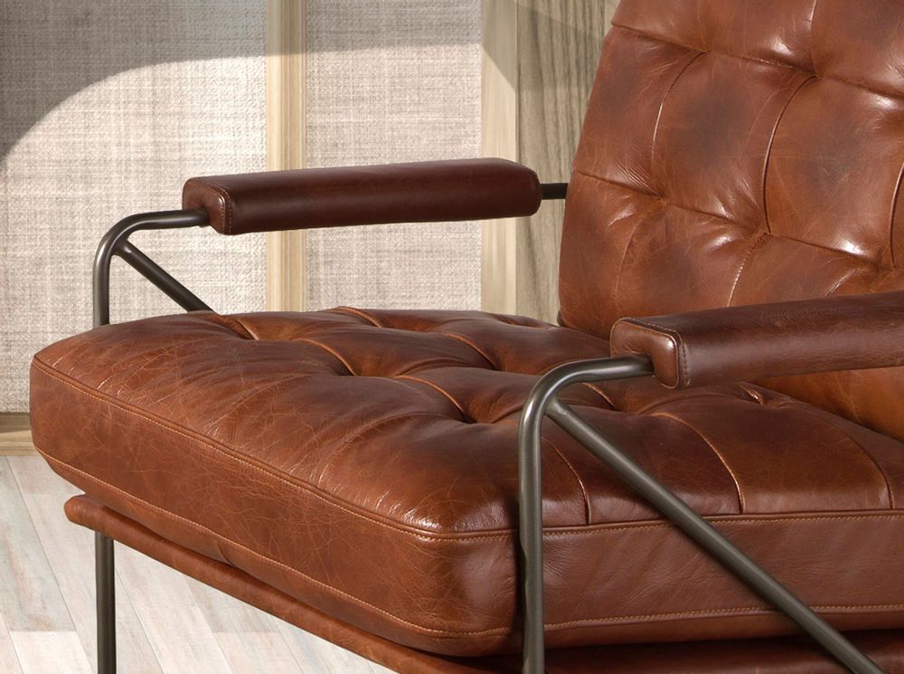 Fauteuils - Fauteuil en cuir marron cognac - ANGEL CERDÁ