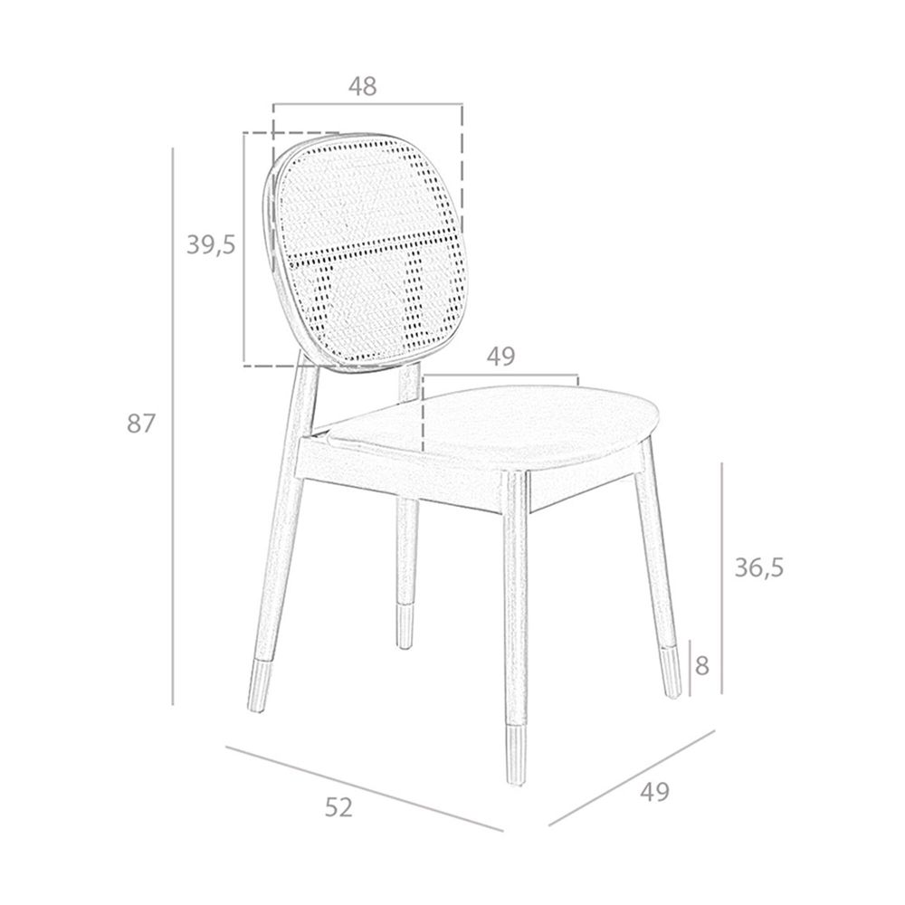Chairs - Round rattan back Dining table chair - ANGEL CERDÁ