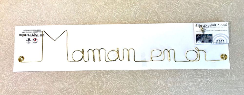 Other wall decoration - Gilded Brass Wire Wall Decoration\" Gold Mom\” - to pin - BIJOUX DE MUR