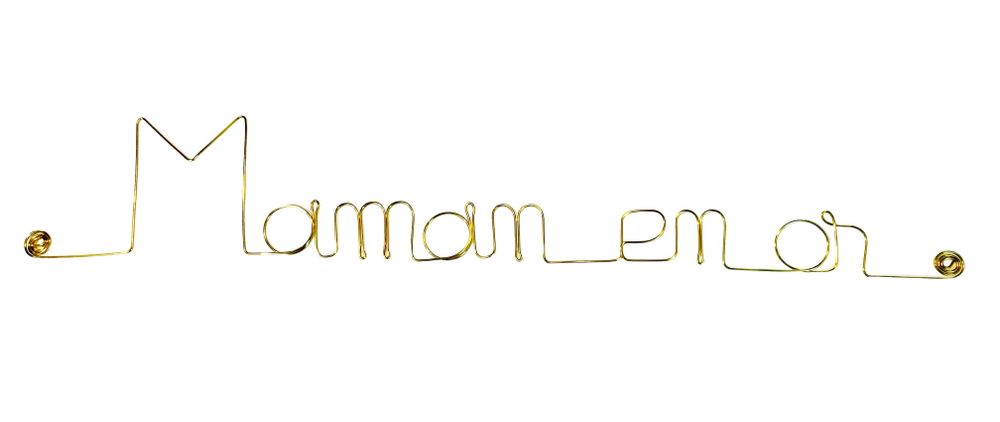 Other wall decoration - Gilded Brass Wire Wall Decoration\" Gold Mom\” - to pin - BIJOUX DE MUR