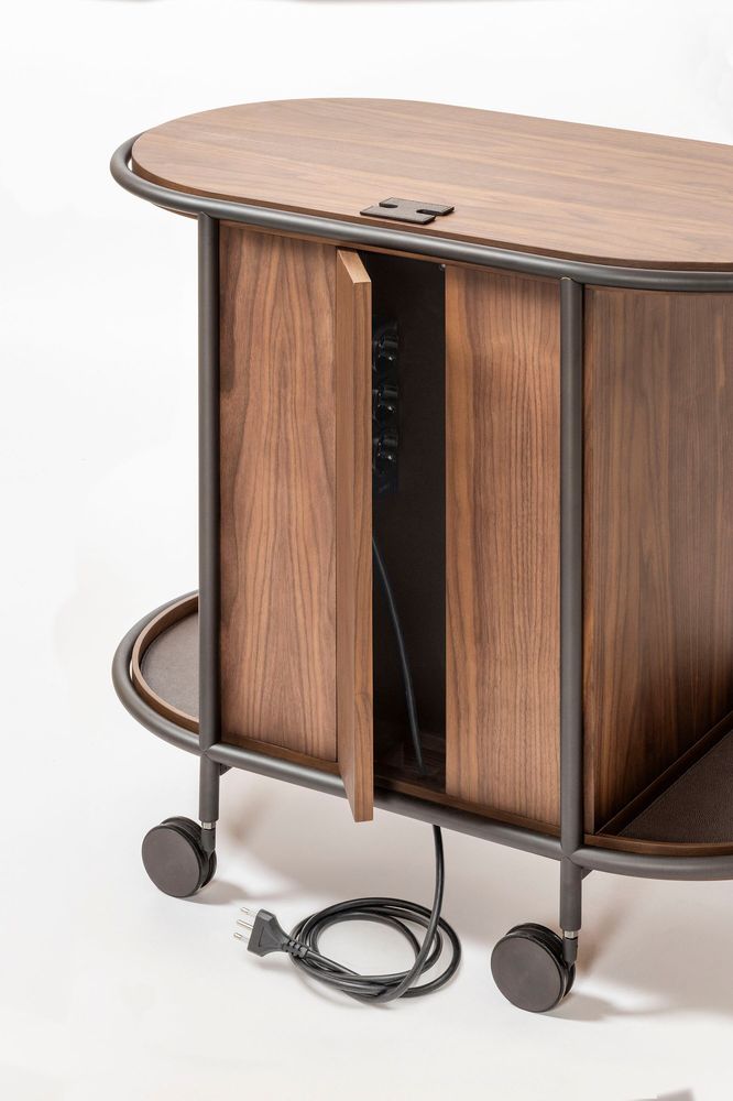 Restaurant trolleys - ARCADE WOOD COFFEE AND TEA CART OVAL - GIOBAGNARA