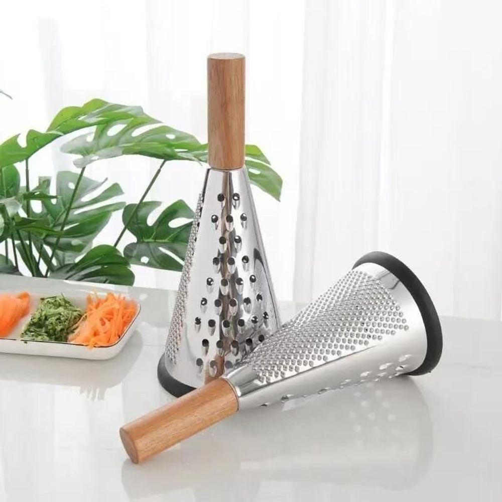 Couteaux - Râpe conique à fromage et légumes avec manche en bois - SOSTRAW & SMARTTHINGS