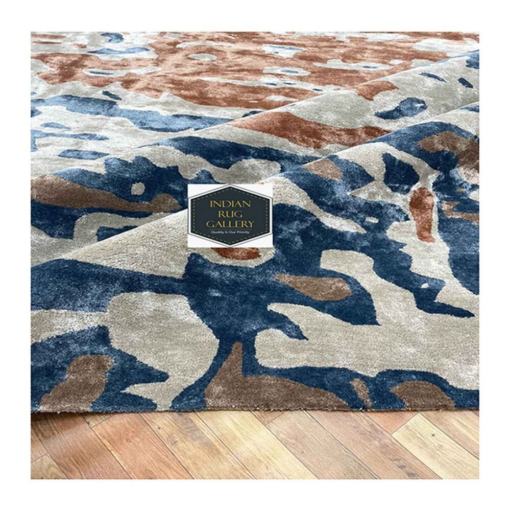 Tapis - HTR 106, tapis de projet en soie de haute qualité, au design abstrait, - INDIAN RUG GALLERY
