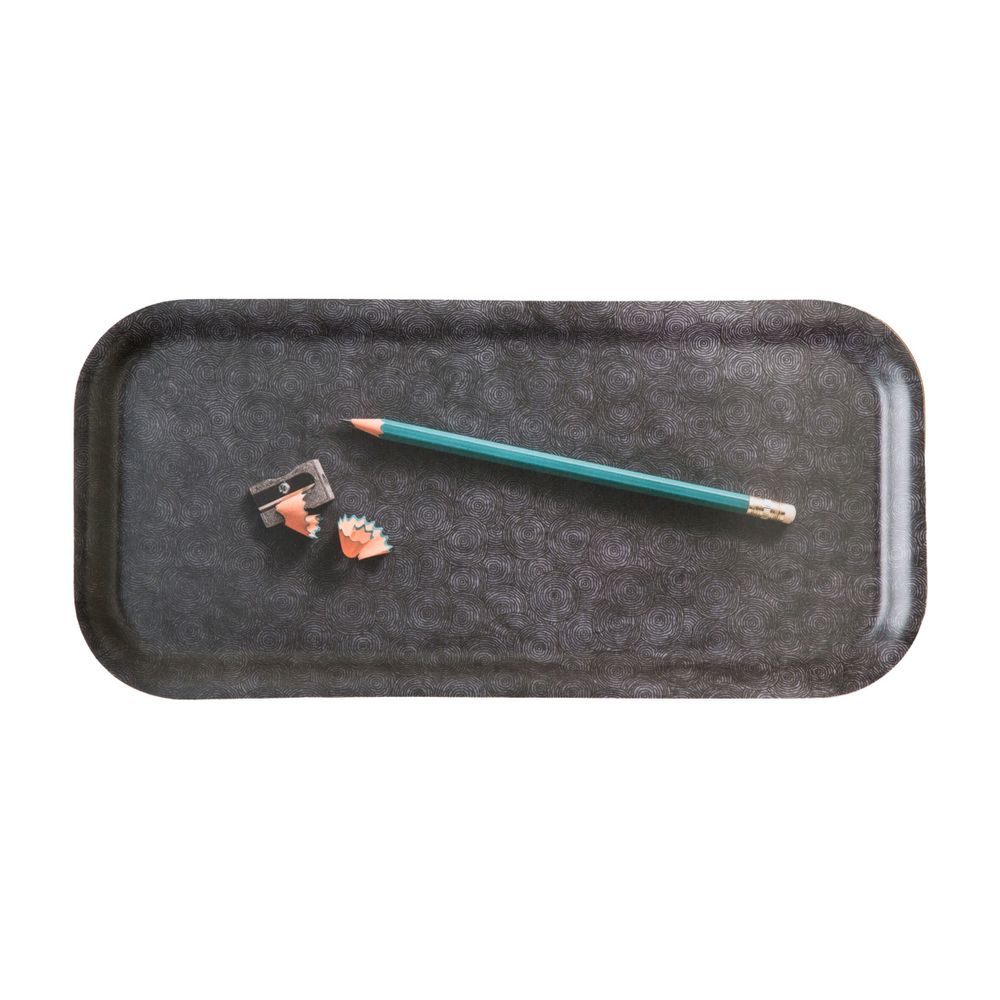 Trays - Long wooden serving tray - Trompe-l'oeil pencil 15x32 cm - MONBOPLATO