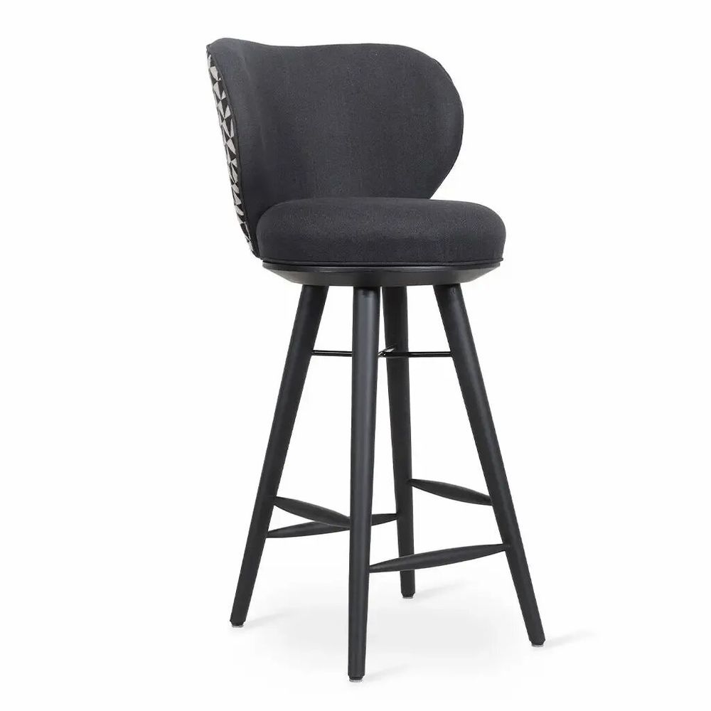 Chaises - Bhrami - Chaise haute en bois teinté noir - ALANKARAM