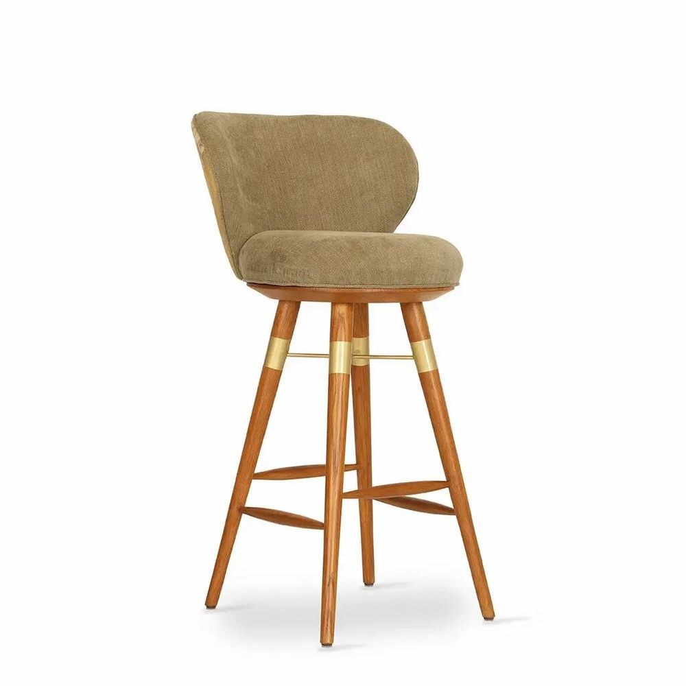 Chaises - Bhrami - Chaise haute en bois avec PU doré - ALANKARAM