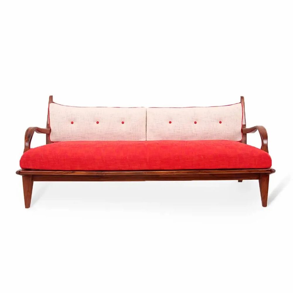 Sofas - Araal - Three Seater Teakwood Sofa - ALANKARAM