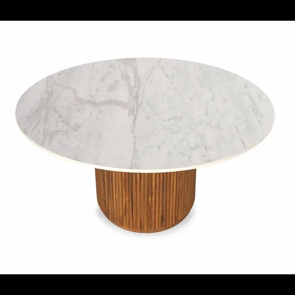 Desks - Aruna - Teakwood Open Office Table with Quartz Top - ALANKARAM