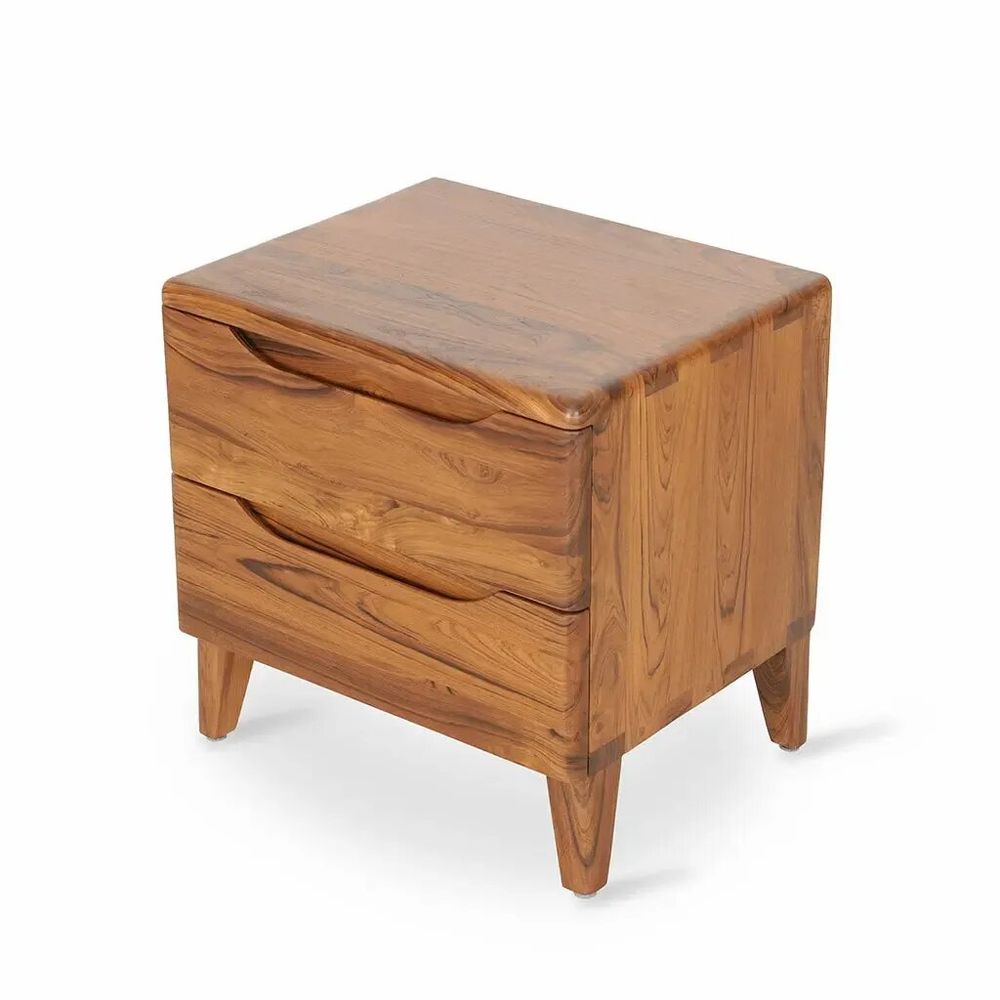 Night tables - Moega Teakwood Bedside Unit - ALANKARAM