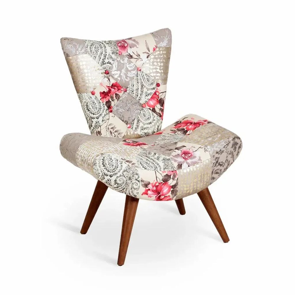 Chaises - Papaki - Fauteuil Lounge en Tissu Imprimé Multicolore - ALANKARAM