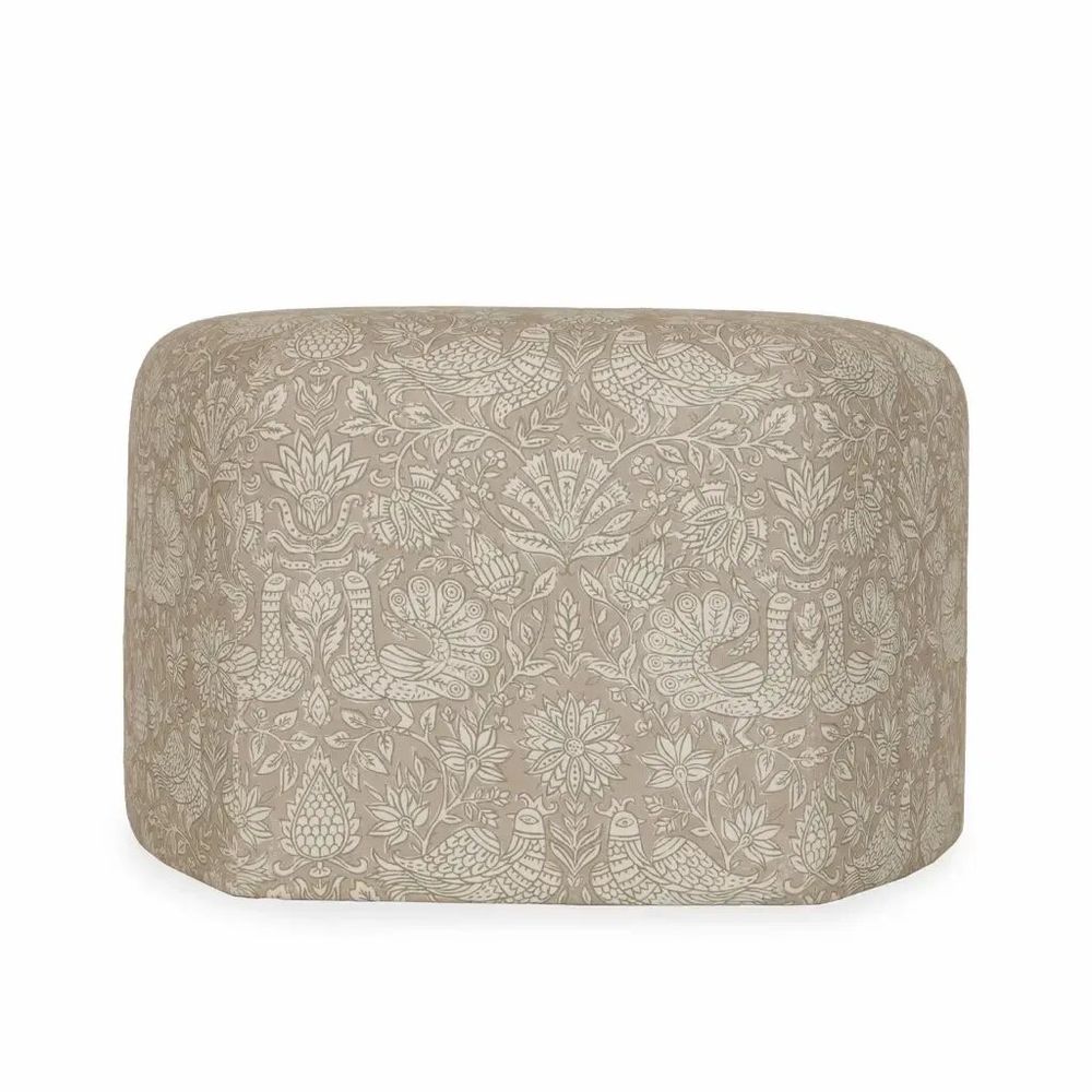 Poufs - Pouf - Ottoman pentagonal en tissu imprimé beige - ALANKARAM