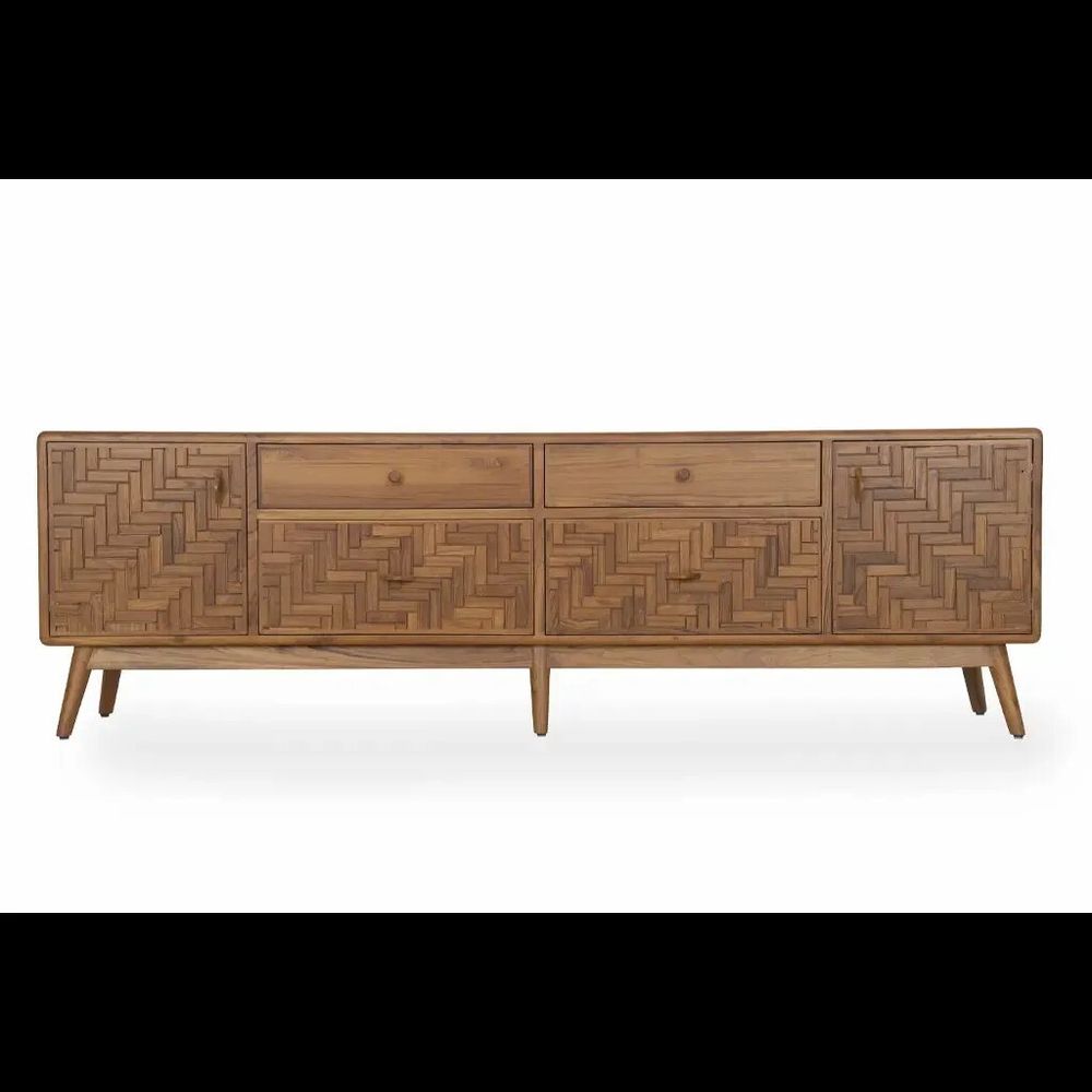 TV stands - Pustak Daraj Teakwood TV Unit - ALANKARAM