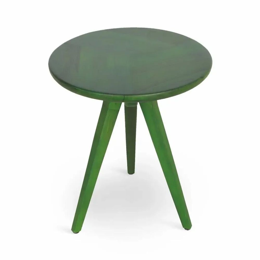 Other tables - Uku - Solidwood Side Table With Green Stain - ALANKARAM