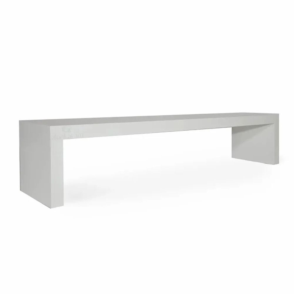 Bancs - Banc en bois massif Xarak de couleur blanche - ALANKARAM