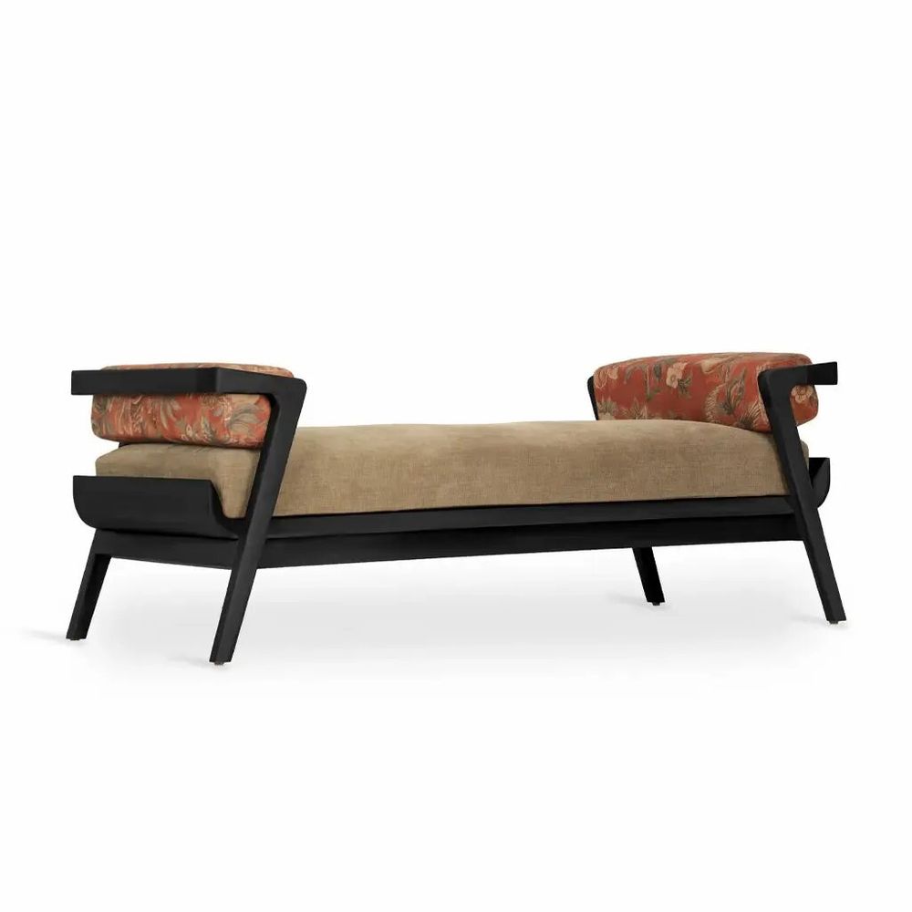 Canapés - Lit de repos/chaise longue en bois massif Yassi - ALANKARAM