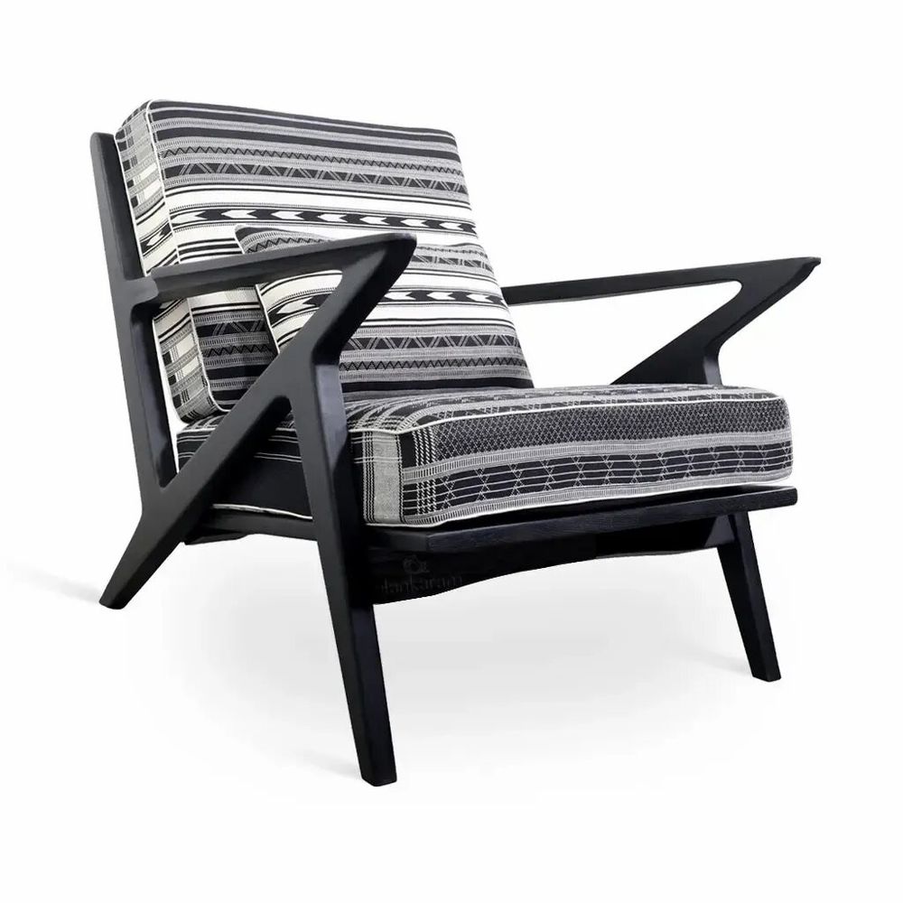 Chairs - Z-Chair - Lounge Chair with Multicolor Fabric - ALANKARAM