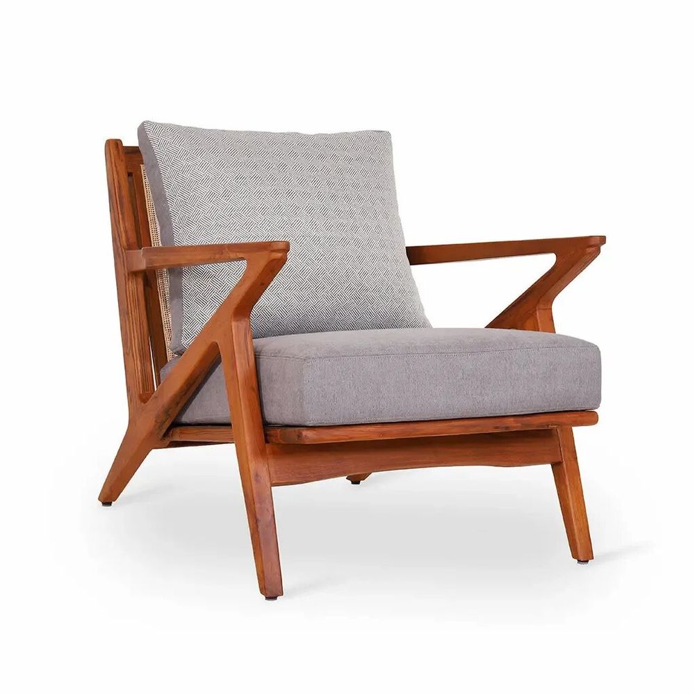 Chaises - Chaise Z - Chaise longue en tissu gris - ALANKARAM