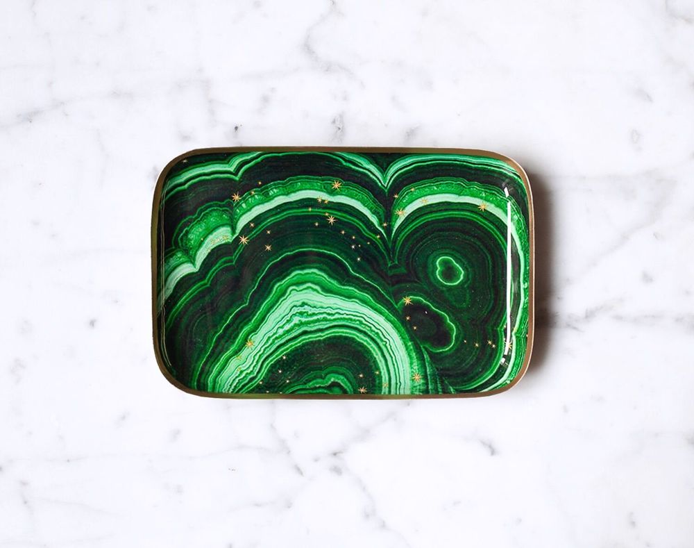 Plateaux - Plateau émaillé Malachite - PARADISIO IMAGINARIUM