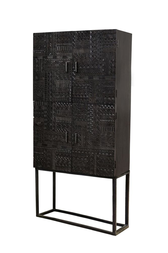 Sideboards - Mango wood display case and metal legs - GINER Y COLOMER