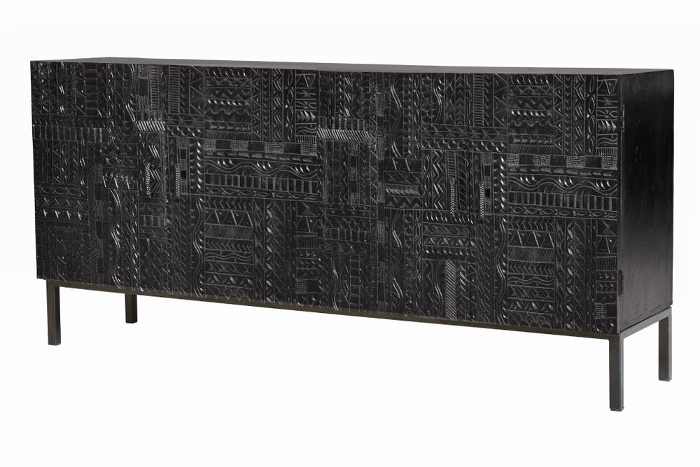 Sideboards - Sideboard in mango wood and dark walnut metal legs - GINER Y COLOMER
