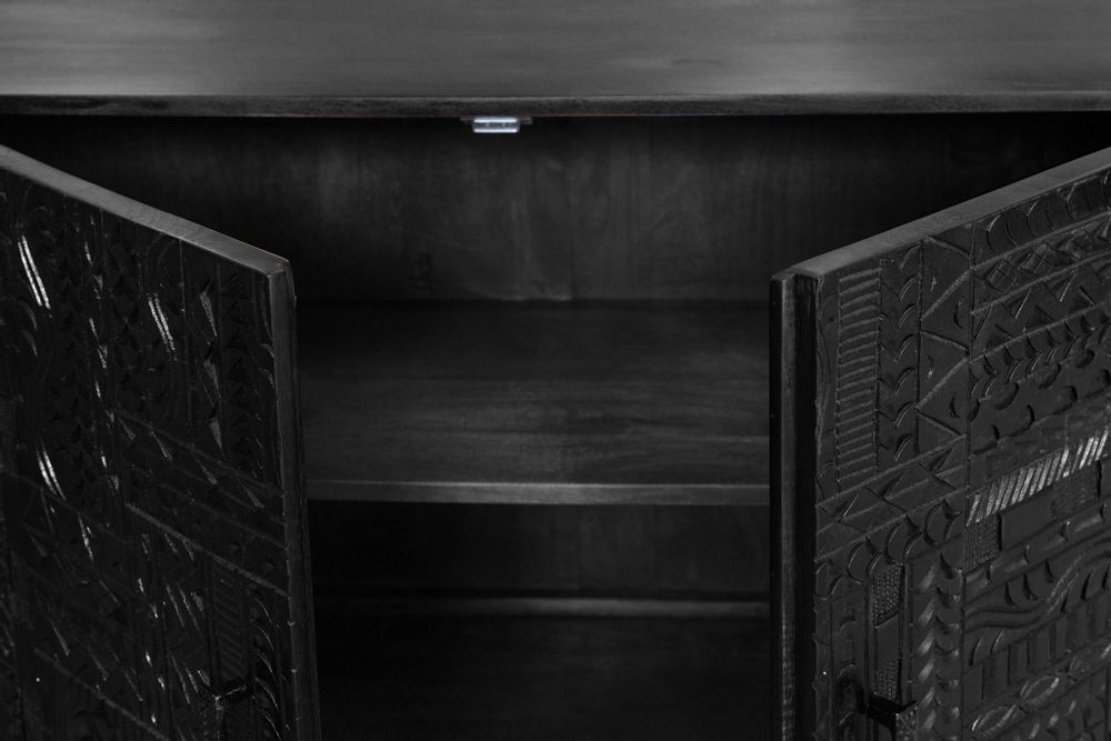 Sideboards - Sideboard in mango wood and dark walnut metal legs - GINER Y COLOMER
