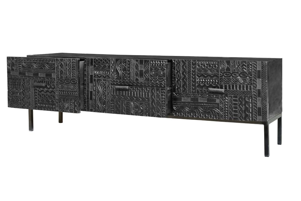 TV stands - TV cabinet in mango wood and metal legs - GINER Y COLOMER