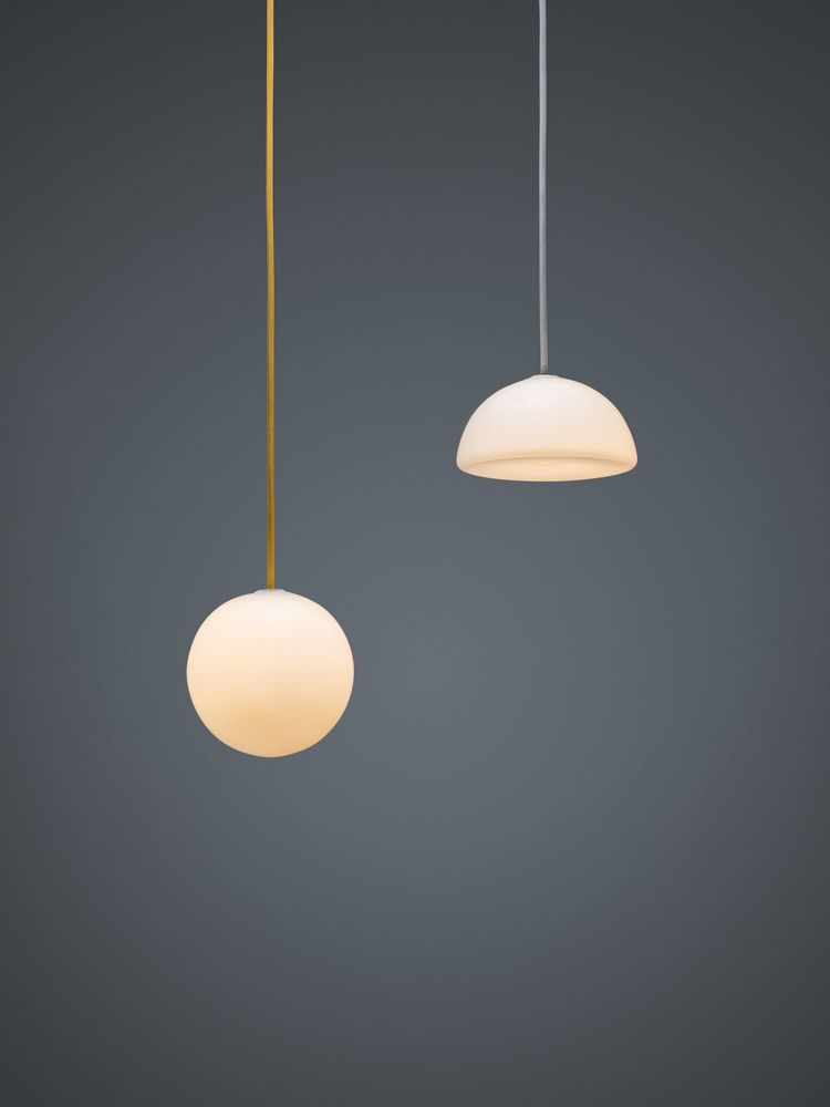Ceiling lights - Set  3 Pieces  Ambient Lighting Glass Hemisphere Small Bulb Lamp - MOR