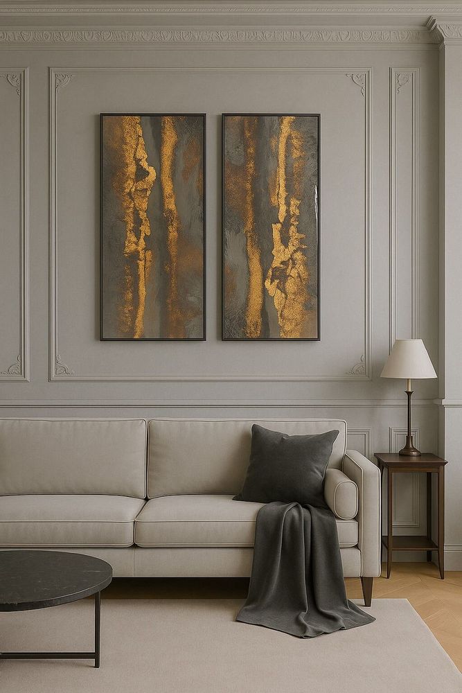 Paintings - Diptyque paint Acrylic resin "CARAMEL" - TURIK&ART (KSENIIA TURIK)