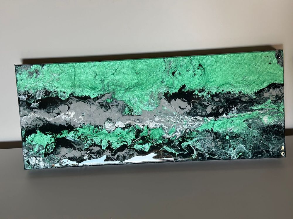 Paintings - Painting Acrylic Resin Diptych "Malachite" - TURIK&ART (KSENIIA TURIK)