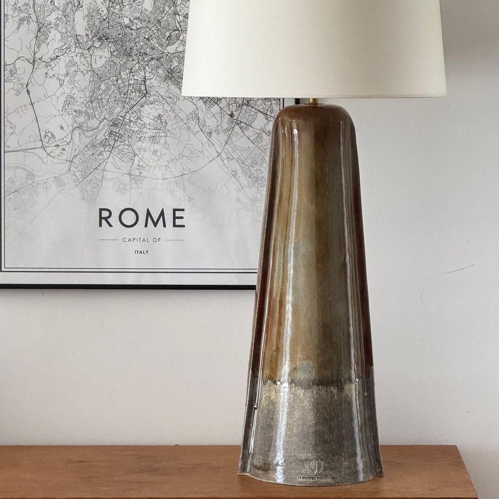 Ceramic - Conical sculpted table lamp - FUOCO collection - DI VINCENZO POUJOULA