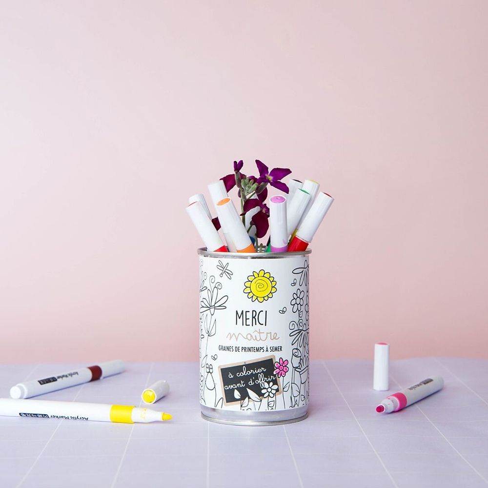 Gifts - Sowing kit\" Thank you master - To color\” Made in France - MAUVAISES GRAINES