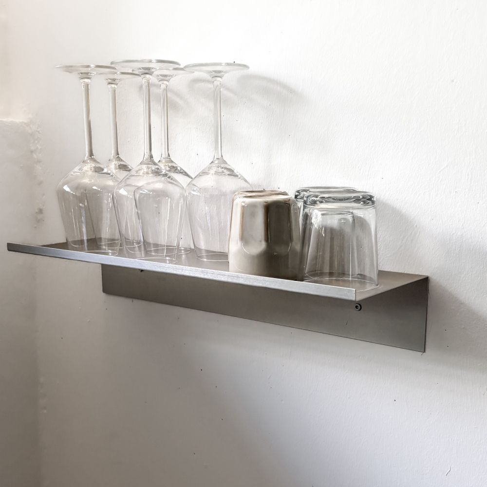 Shelves - Minimalist Wall Shelf in Brushed Aluminum - CASE STUDIOS
