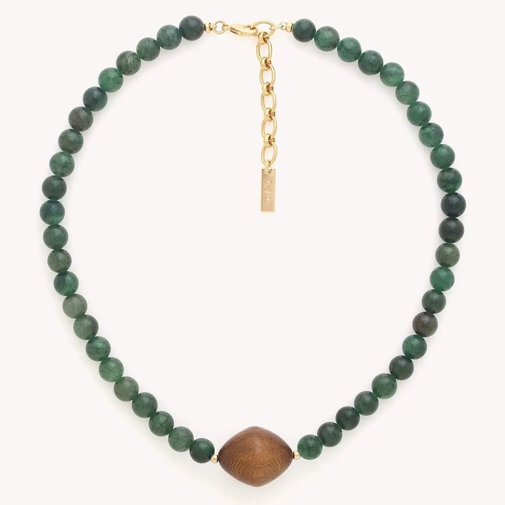 Bijoux - Collier court 1 perle de roblès - Aventurine - NATURE BIJOUX