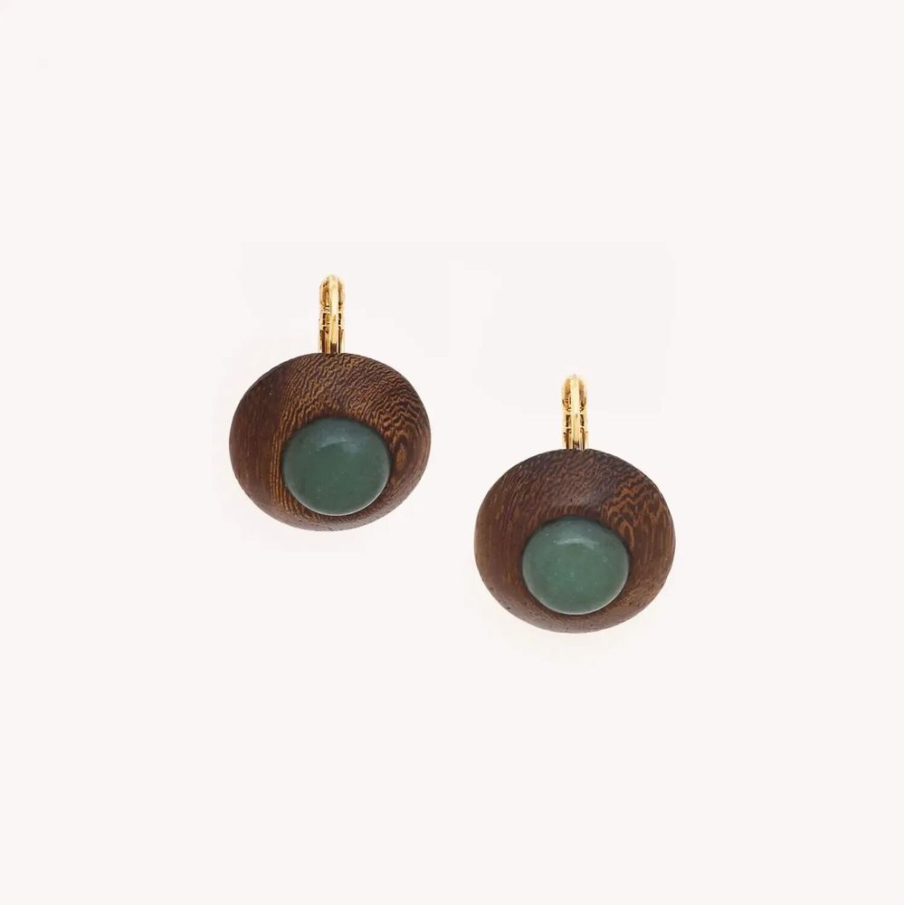 Jewelry - Round french hook earrings - Aventurine - NATURE BIJOUX