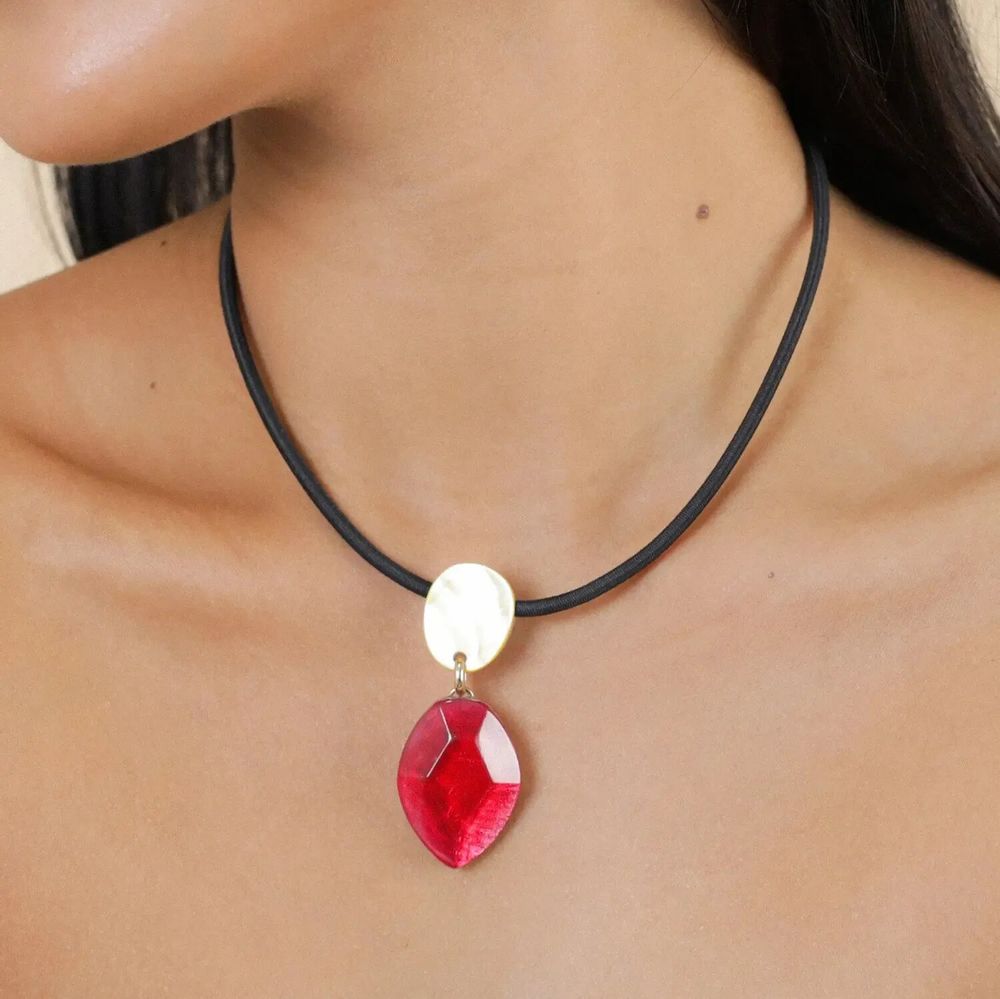 Bijoux - Collier petit pendentif rubis - Izmir - NATURE BIJOUX
