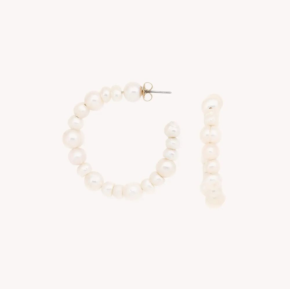 Bijoux - Boucles d'oreilles créoles perles - Moonlight - NATURE BIJOUX