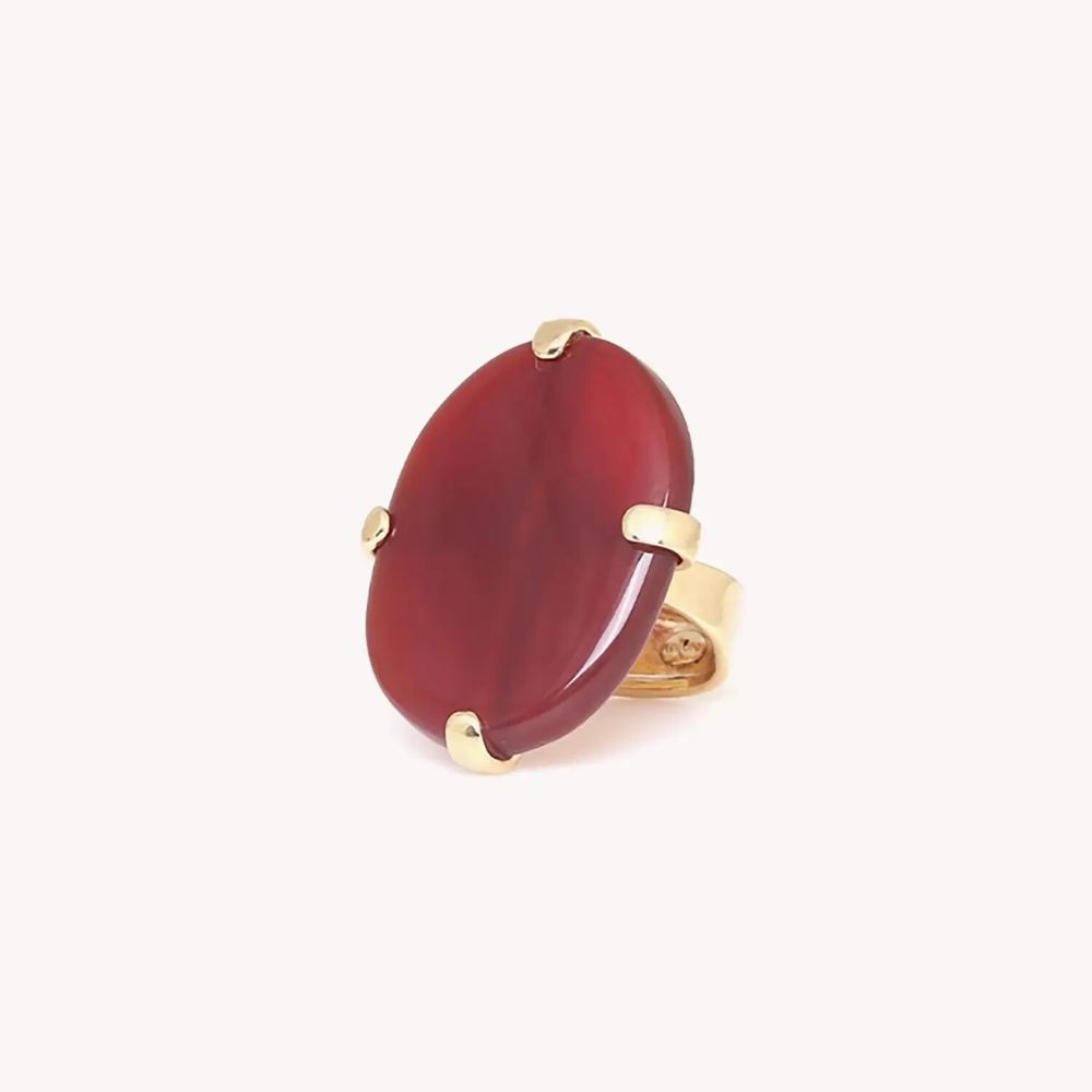 Bijoux - Bague ajustable agate sertie - Surabaya - NATURE BIJOUX