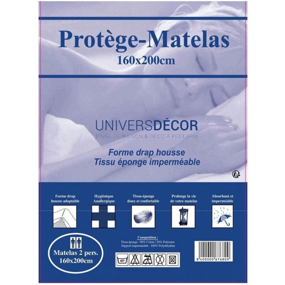 Linge de lit - Protège Matelas Imperméables, Absorbant Et Anti-Acariens 160 x200 cm - COTON PUR