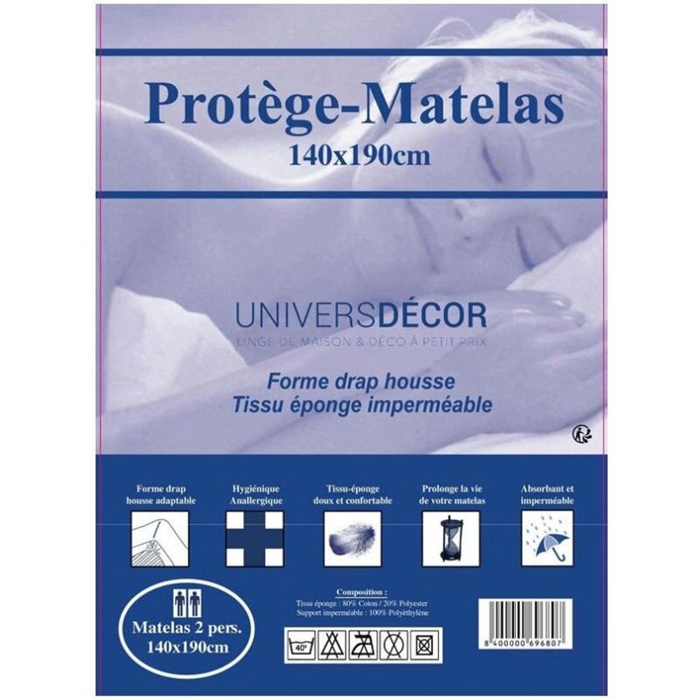 Bed linens - Waterproof, Absorbent and Anti-Dust Mite Mattress Protector 140 x 190 cm - COTON PUR