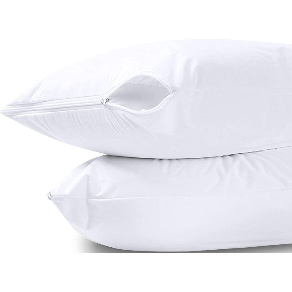 Bed linens - Set of 2 100% Cotton Flannel Pillowcase Protectors 65 x 65 cm - COTON PUR
