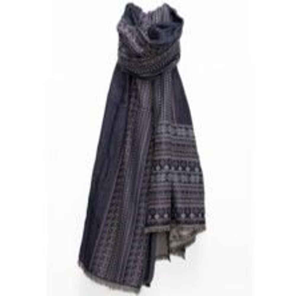 Foulards et écharpes - Echarpe en laine et coton GANDALF marine - MONSIEUR CHARLI