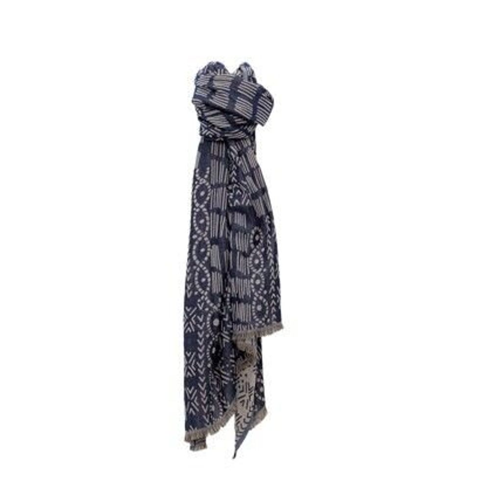 Scarves - PETRUS marine wool and cotton scarf - MONSIEUR CHARLI